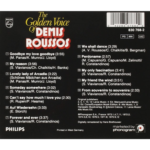 CD - DEMIS ROUSSOS - THE GOLDEN VOICE OF DEMIS ROUSSOS - IMPORTADO