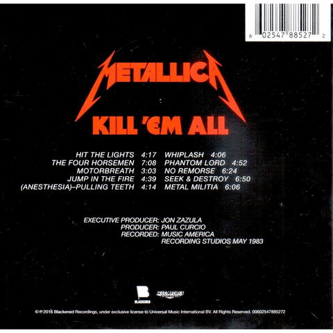 CD - METALLICA - KILL 'EM ALL - IMPORTADO
