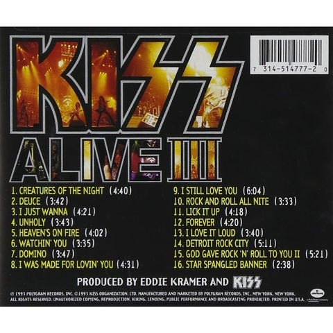 CD - KISS - ALIVE III - IMPORTADO
