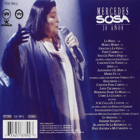 CD - MERCEDES SOSA - 30 AÑOS - IMPORTADO